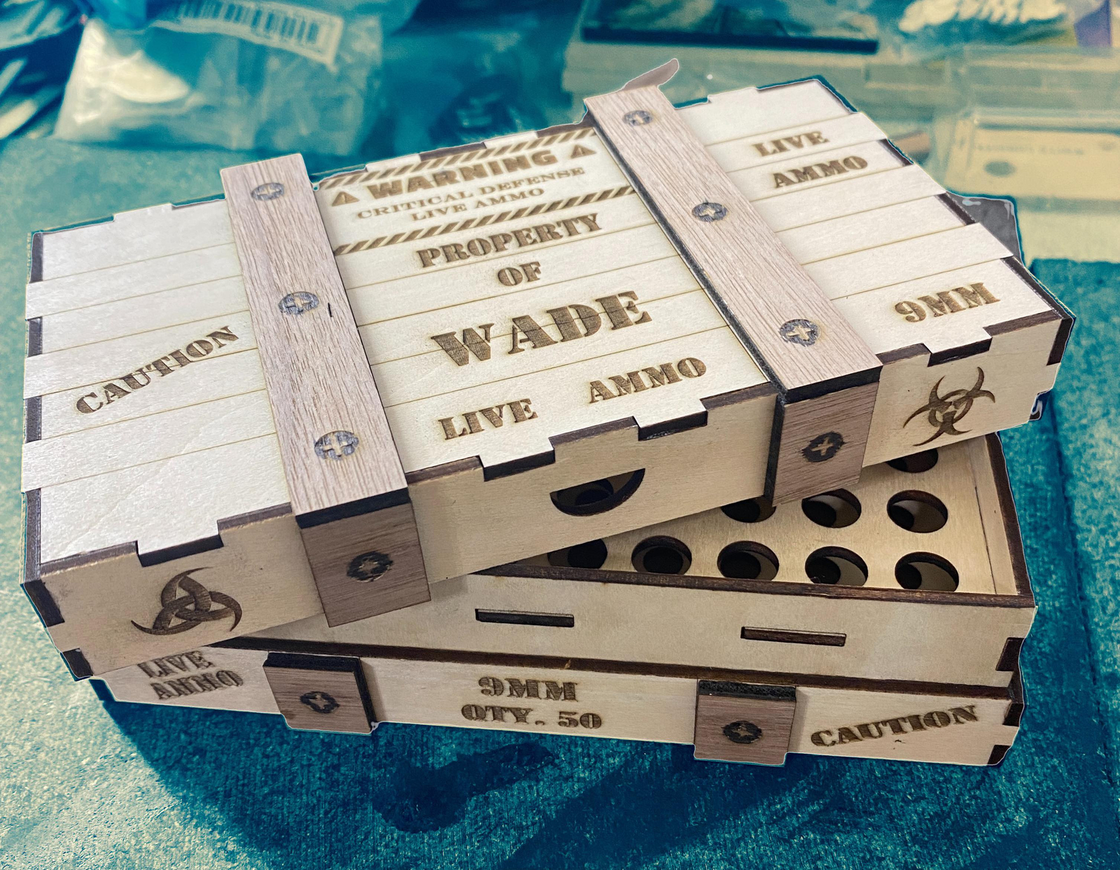 9mm 15 Round Personalized Ammo Crate