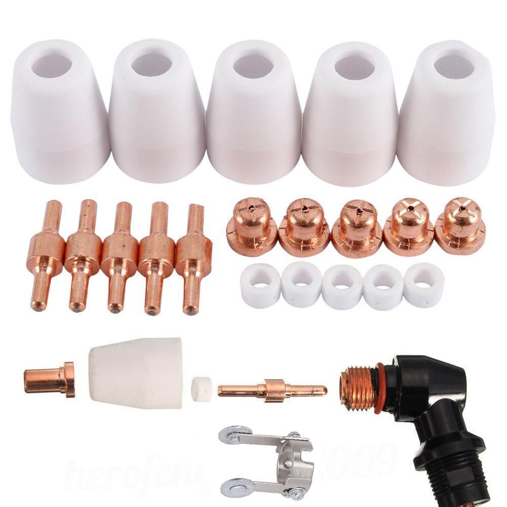 21PCS Consumables Plasma Cutter Torch Tips Nozzle for PT31 CUT4050 Replacement