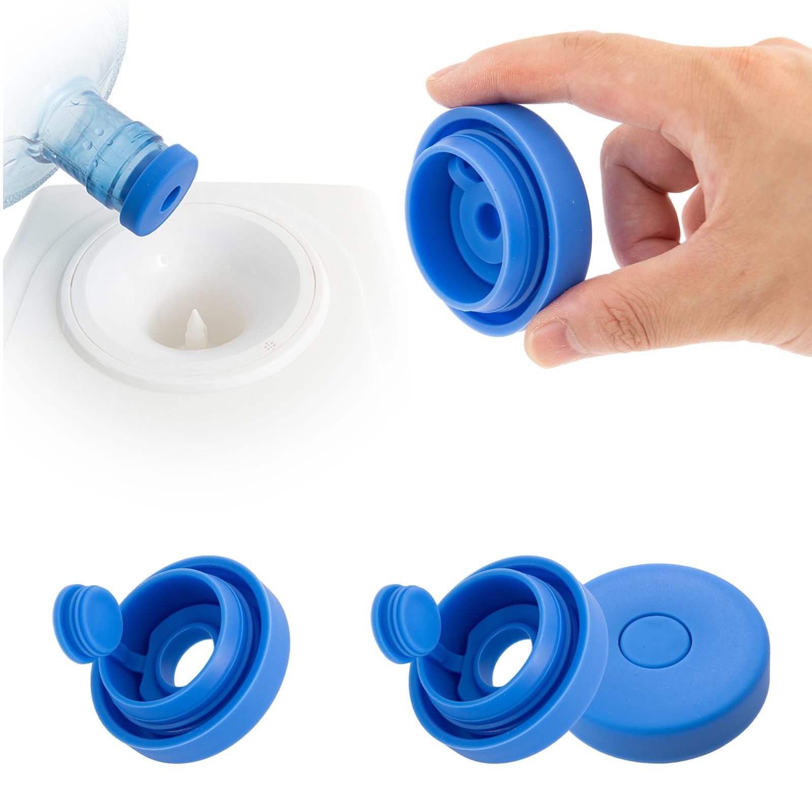3 PACK YEPfomi Reusable 5 Gallon Water Jug Cap, Food Grade Silicone Replaceme...