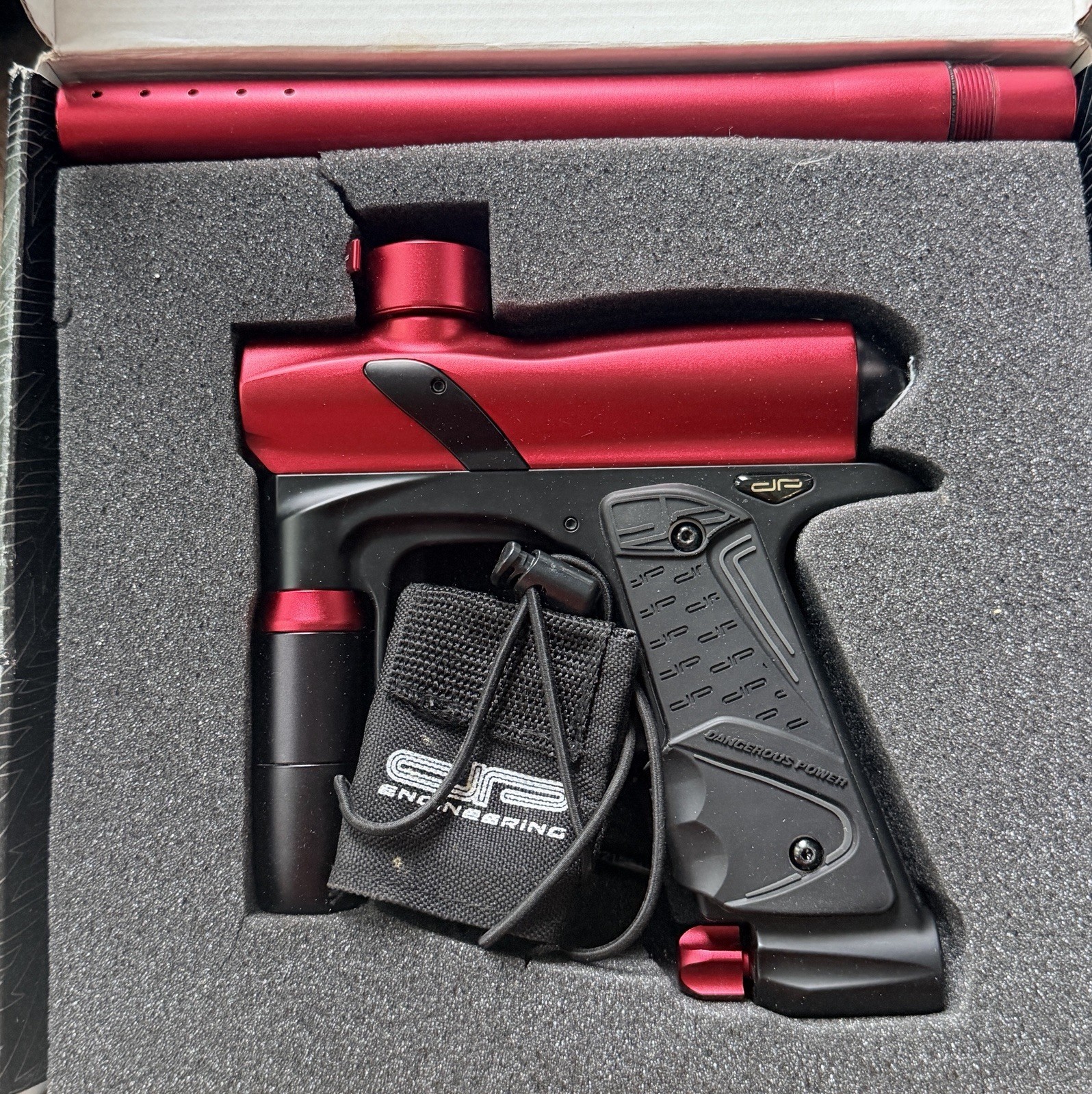 Dangerous Power E1 Electronic Paintball Marker DP Engineering Red & Black Finish