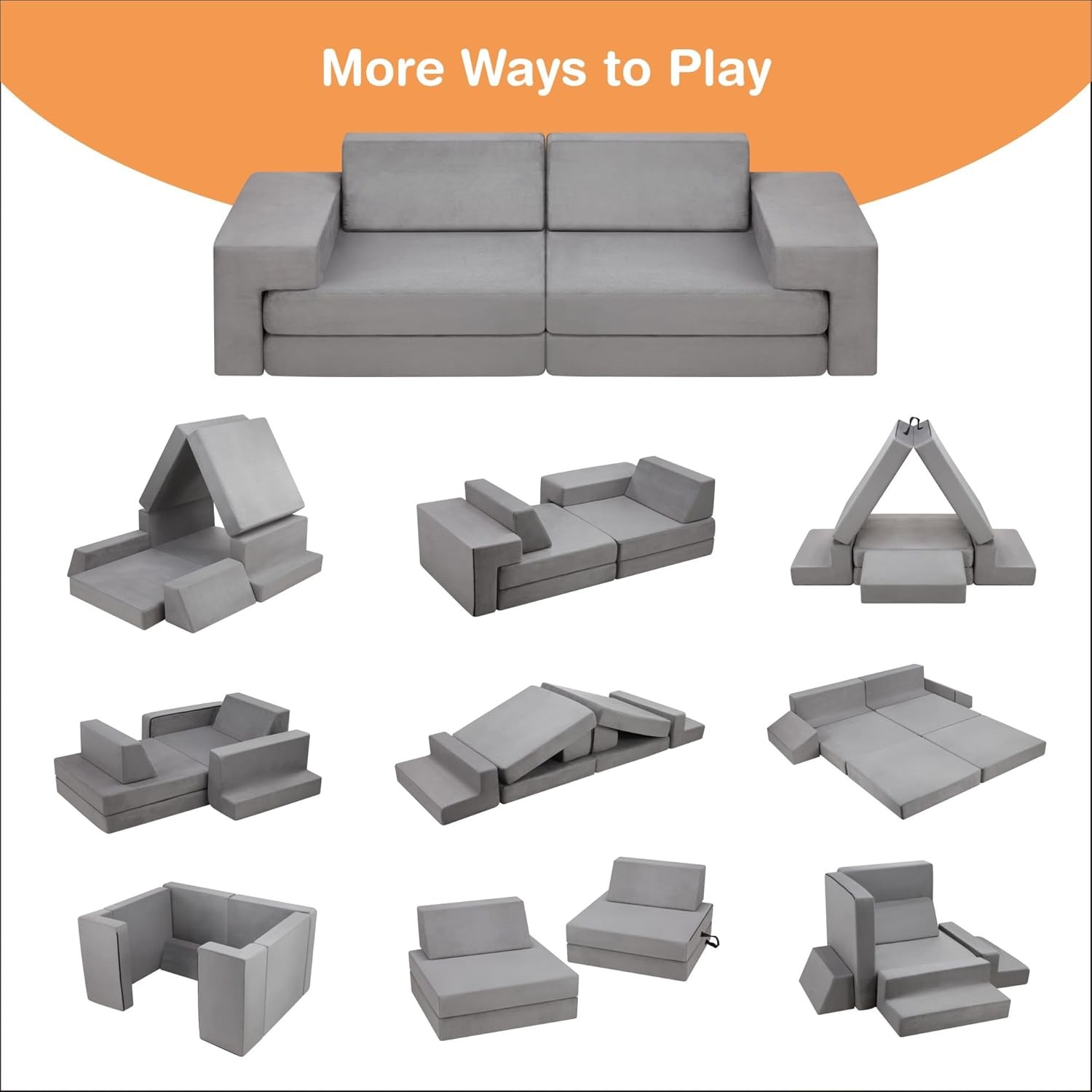 Modular Kids Play Couch Toddler Sectional Sofa Versatile Child Furniture