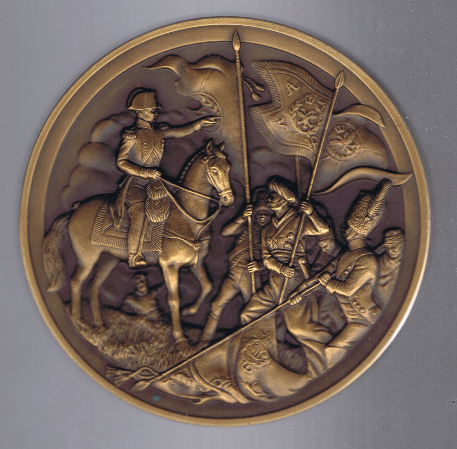 Napoleon, Huge (3") High Relief Bronze Medal, Battle of Austerlitz (1805) UNC