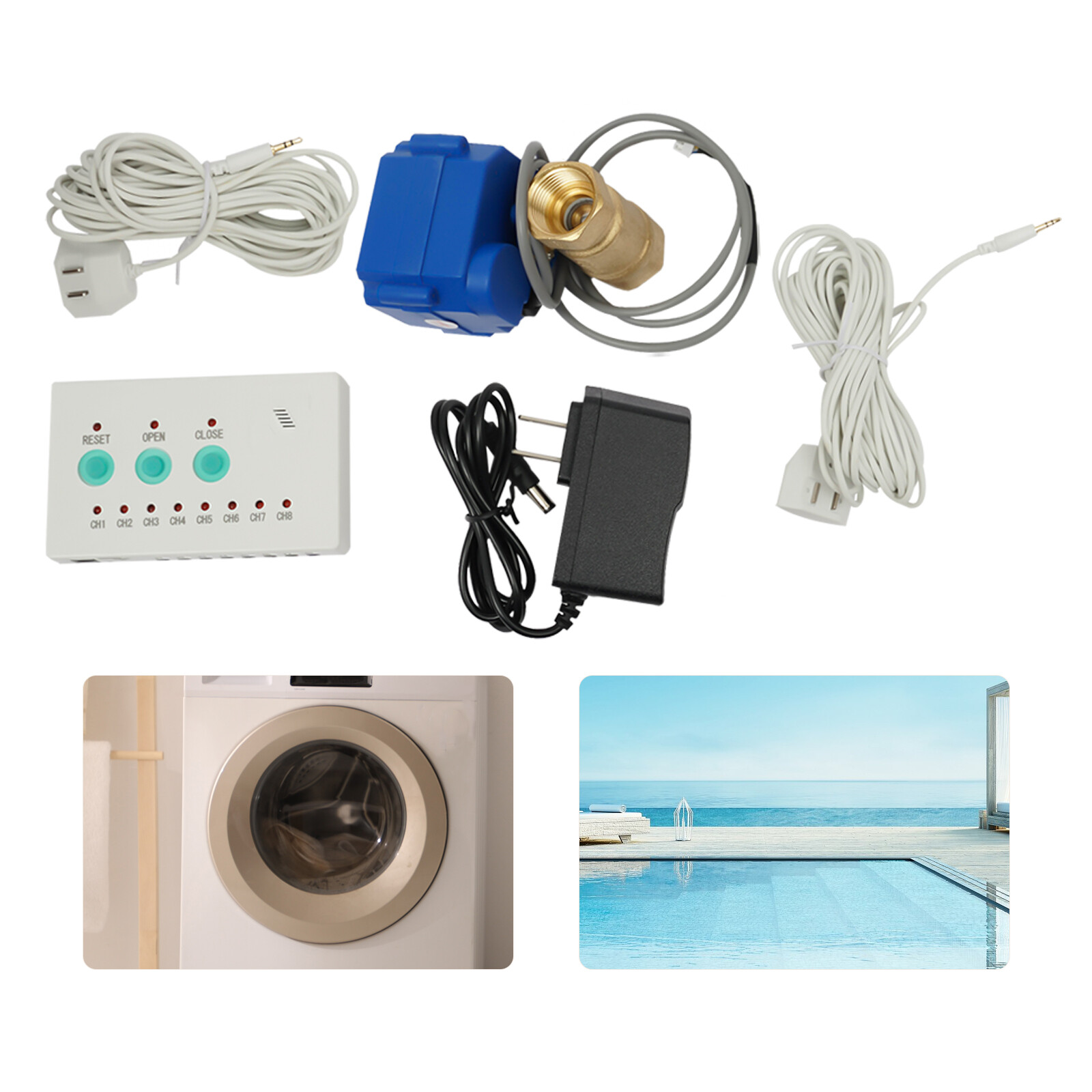 Automatic Water Leak Detector with Sensors and Shut-off Valve
