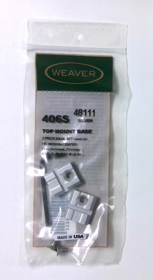Weaver #406S Top Mount Base Thompson/Center Thunderhawk, Firehawk, Silver #48111