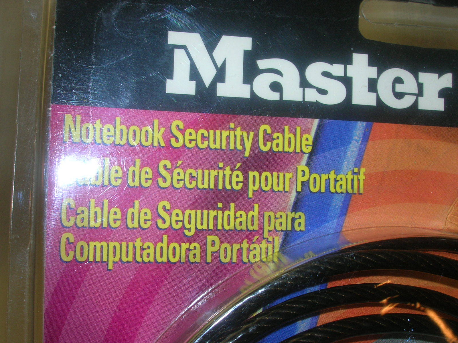 Master Lock Notebook Security Cable #64032A NIP Fits Most Notebook Computers NEW