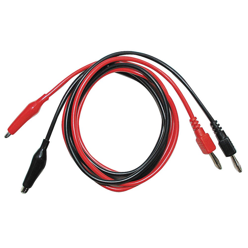 B&K PRECISION TL 5A Hook Clip Test Leads,Red/Black,Silicone 20FP83