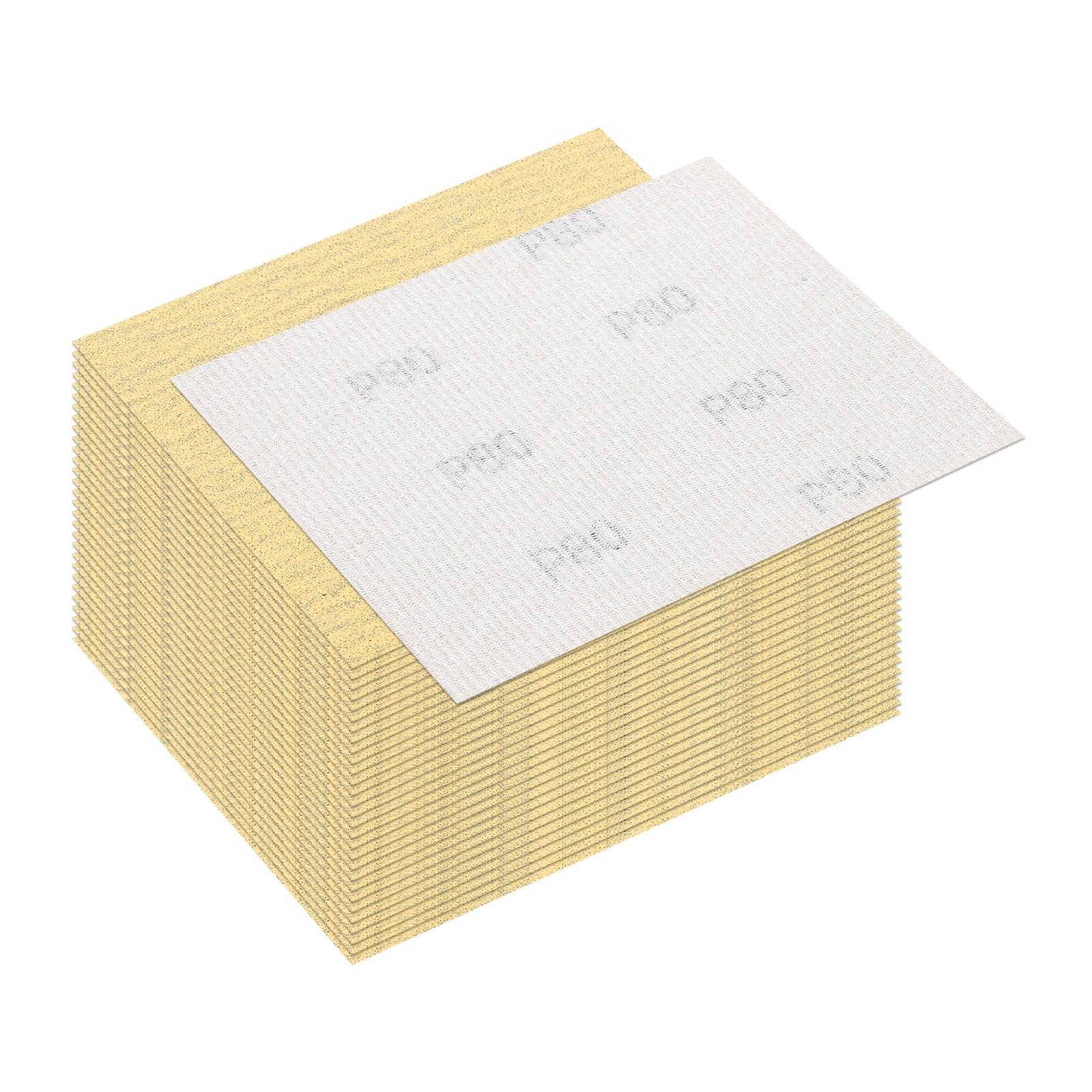 30 Pcs 80 Grit Dry Sandpapers, 4.5 x 5.5 Inch Sand Papers, Gold