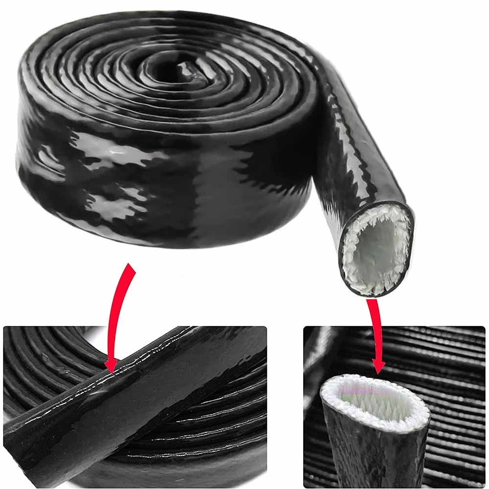 5/8" I.D Silicone Insulation Fire Sleeving Protective Heat Shield Sleeve