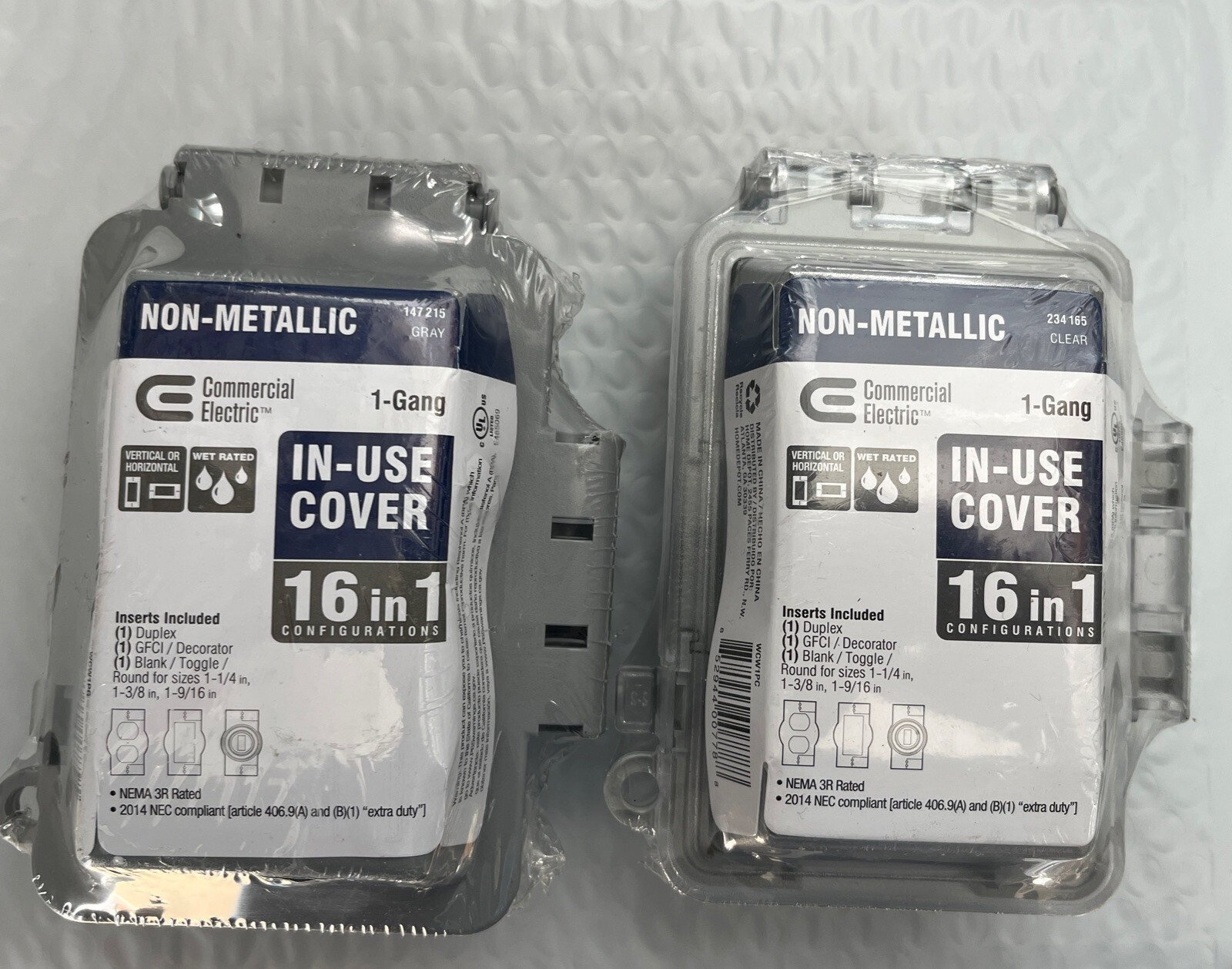 Commercial Electric Gray 1-Gang Extra-Duty Non-Metallic (2PK)