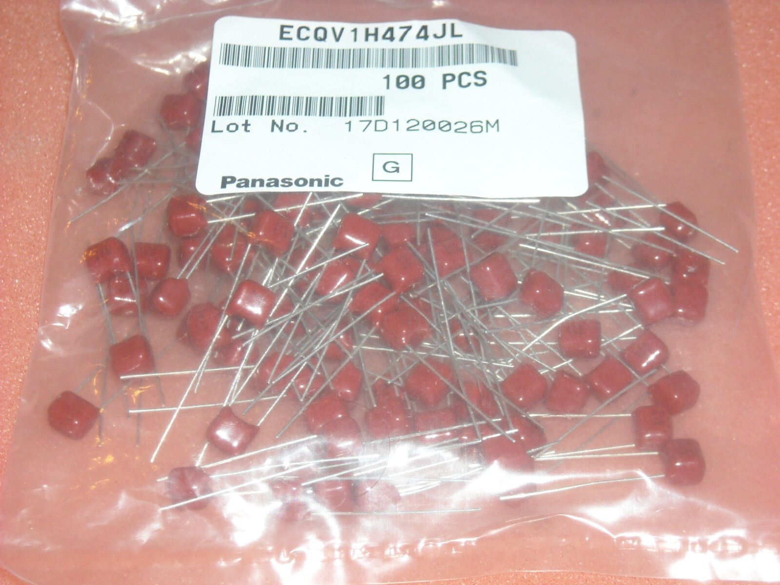 10 PCS PANASONIC FILM CAPACITOR 50V 0.47UF 470nF ECQV1H474JL ROHS
