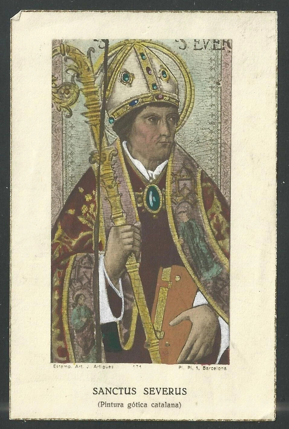 Holy card antique de San Severus santino image pieuses estampa