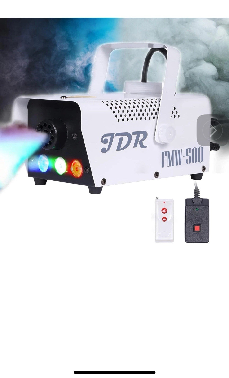 Fog Machine JDR Smoke Machine Controllable LED Light 500W and 2000CFM Fog Dis...