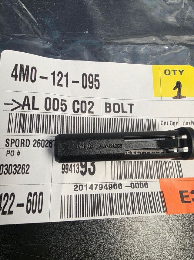 Genuine Volkswagen Upper Insulator Upper Bolt 4M0-121-095