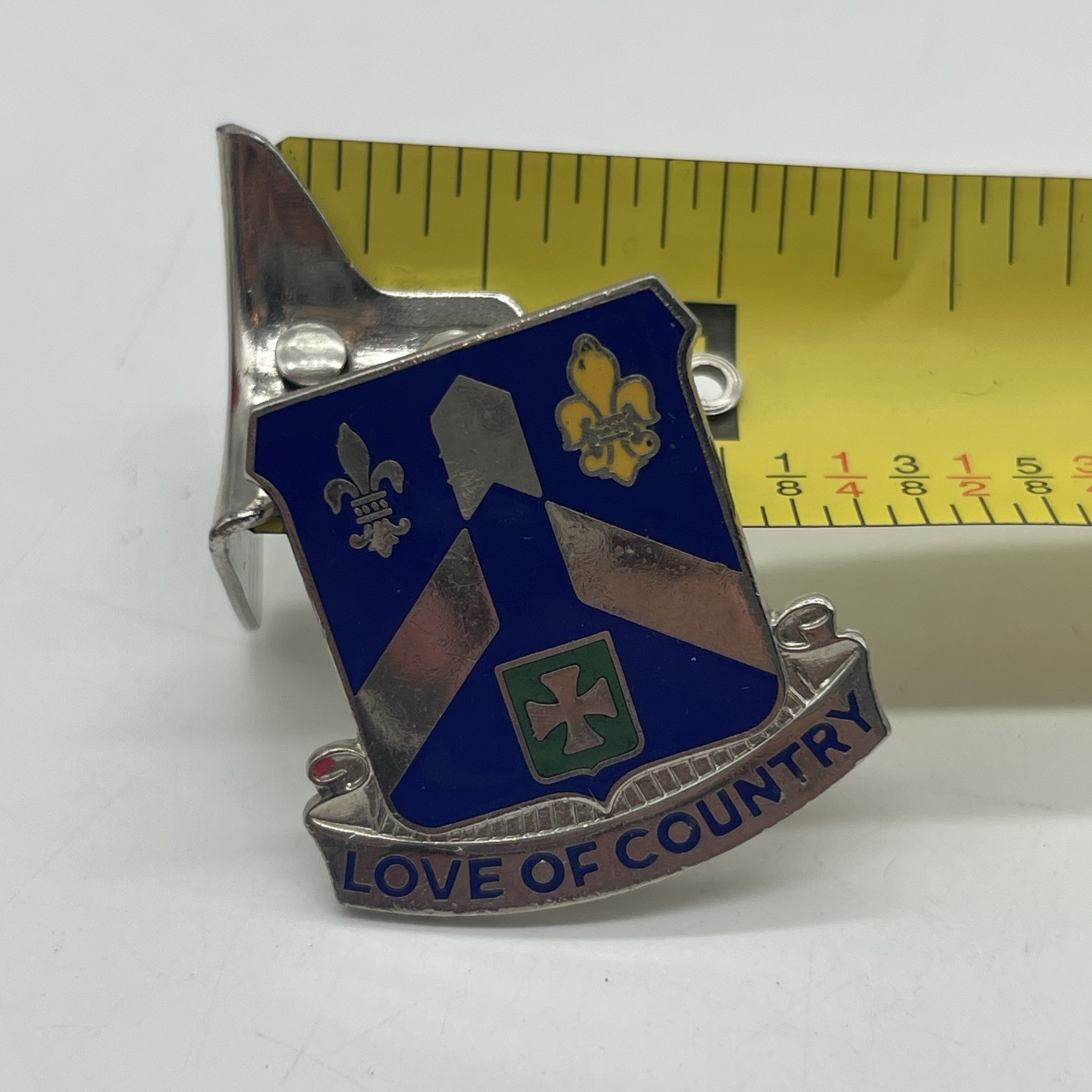 U.S. Military 58th Infantry Regiment Pin Clutch Back DUI DI LOVE OF COUNTRY
