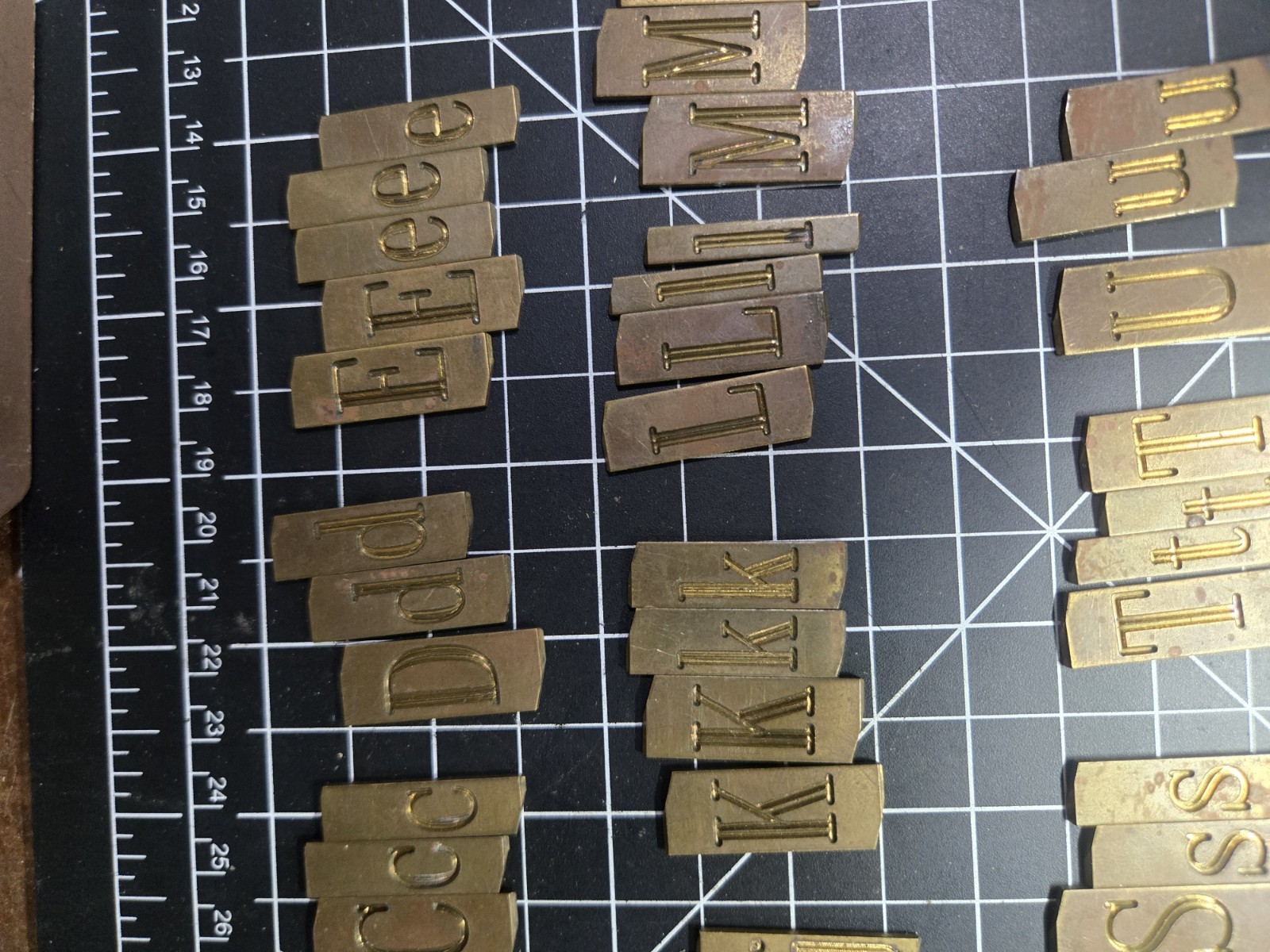 New Hermes Brass Engraving Font Set 35-310 Double Line Upper & Lower Case