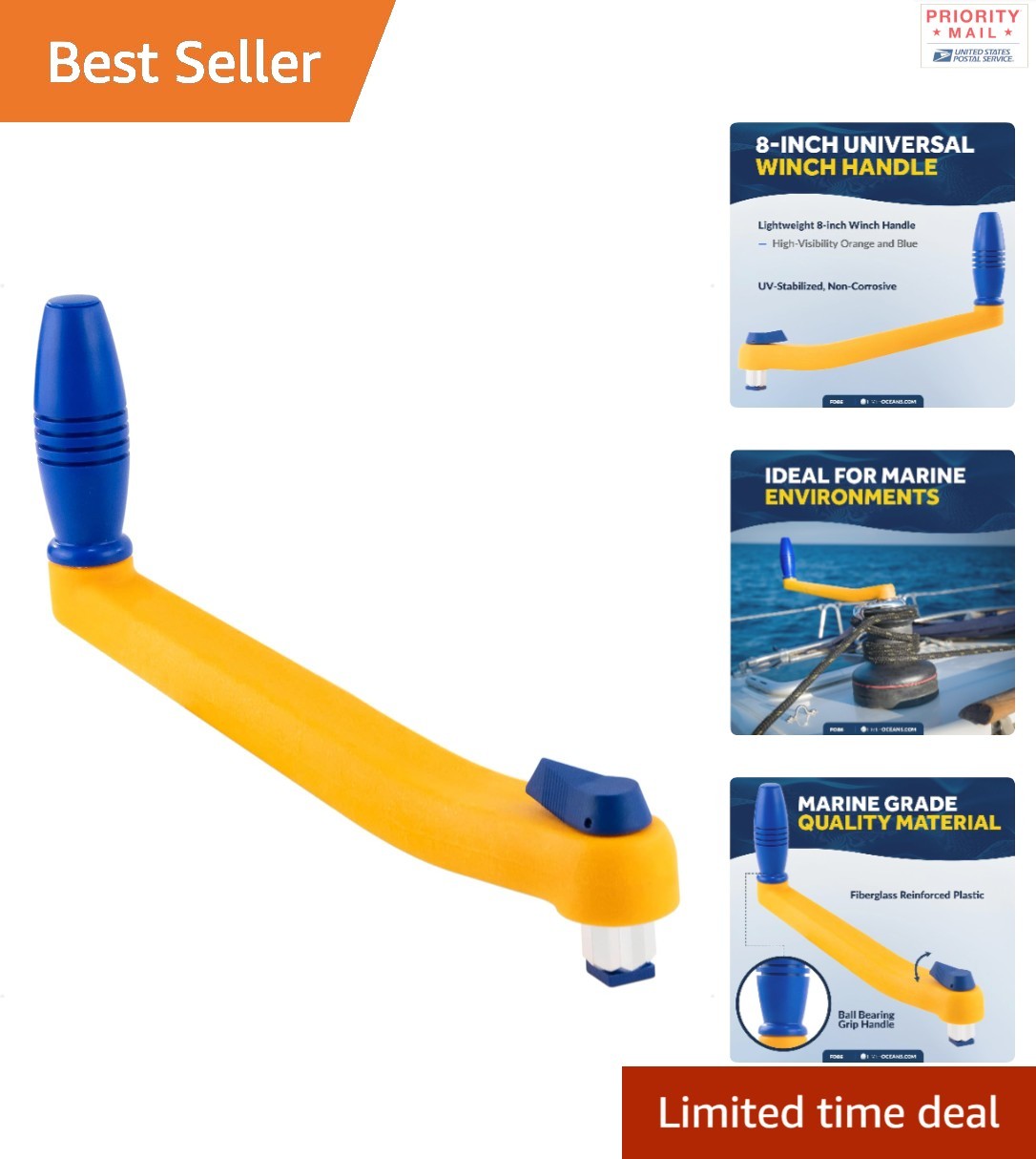 High Visibility 8" Sailboat Winch Handle - Lightweight & Reliable Performance