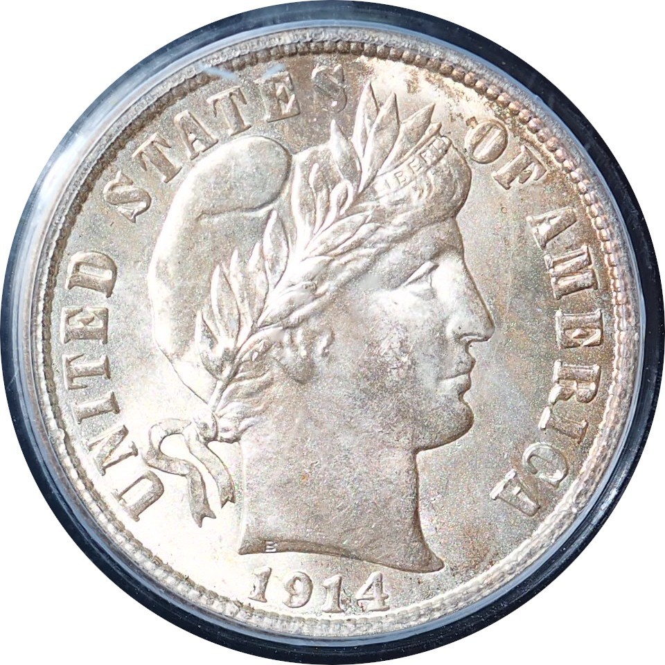 1914 Barber Dime MS65 PCGS & CAC