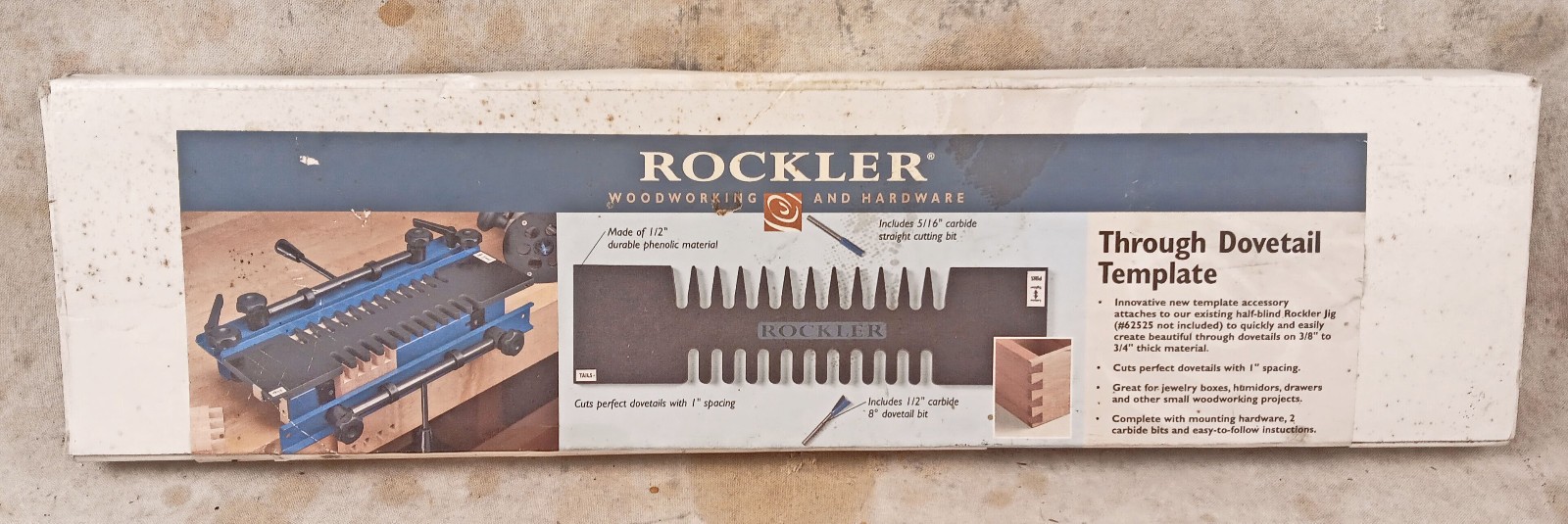 Rockler Through Dovetail Template for Jig 62525 - 1" spacing