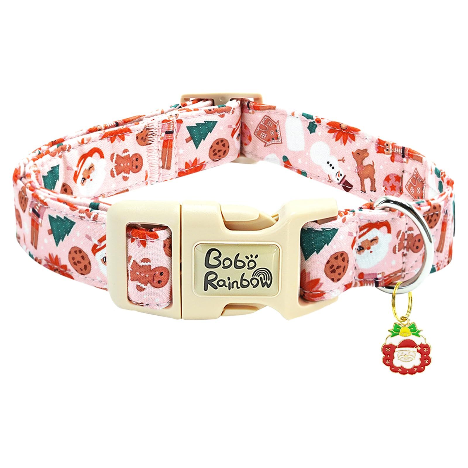 Dog Collars Christmas Pet Collar Holiday Dog Collar Gingerbread Man and Snowm...