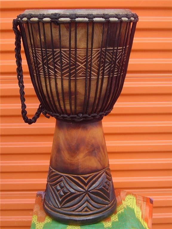 Extra Large 26" Handmade Tall Deep Carved Mahogany Djembe Drum 65M3
