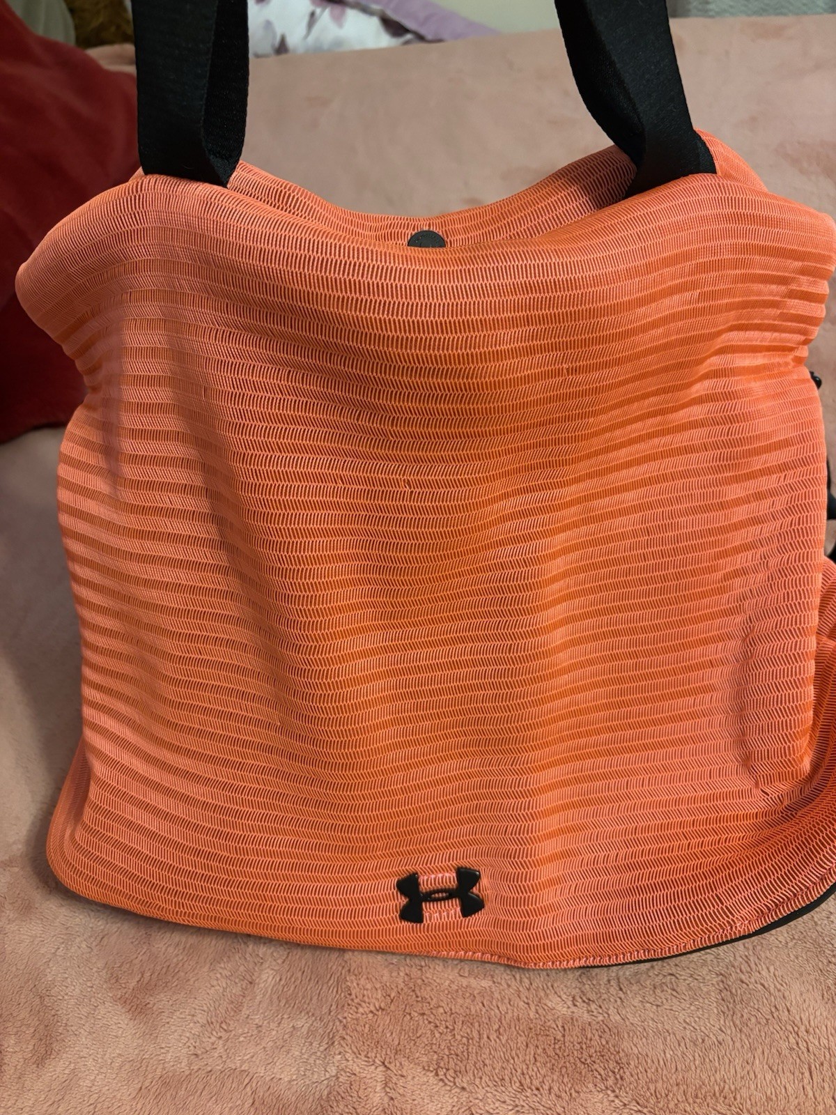 Under Armour Orange Mesh Gym Tote Bag Shoulder Crossbody Travel UA