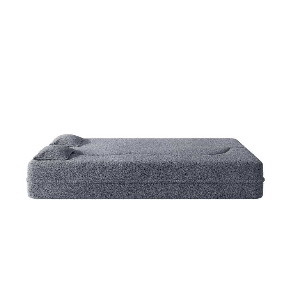 Convertible Floor Sofa Bed Twin Size w/ 2 Pillows, No Assembly, Dark Grey