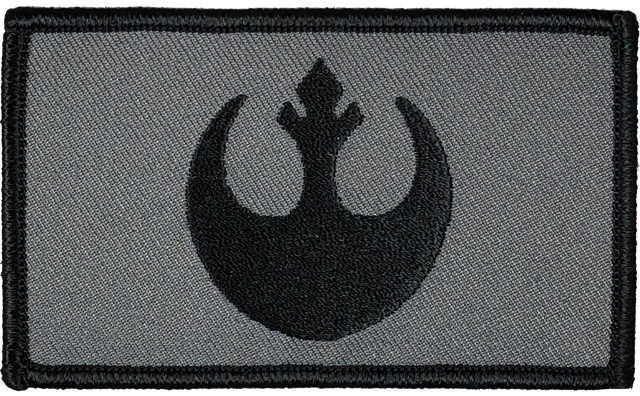 Star Wars Rebel Tactical Hook and Loop Embroidered Gray Urban 2" X 3.5"