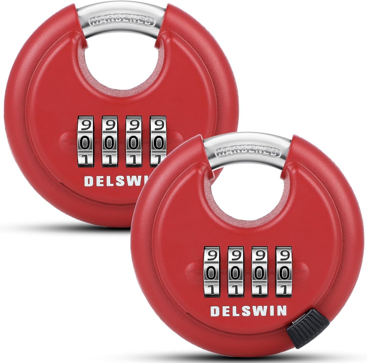 Outdoor Combination Padlock - 4 Digit Heavy Duty Disc Lock with Hardened Shackle
