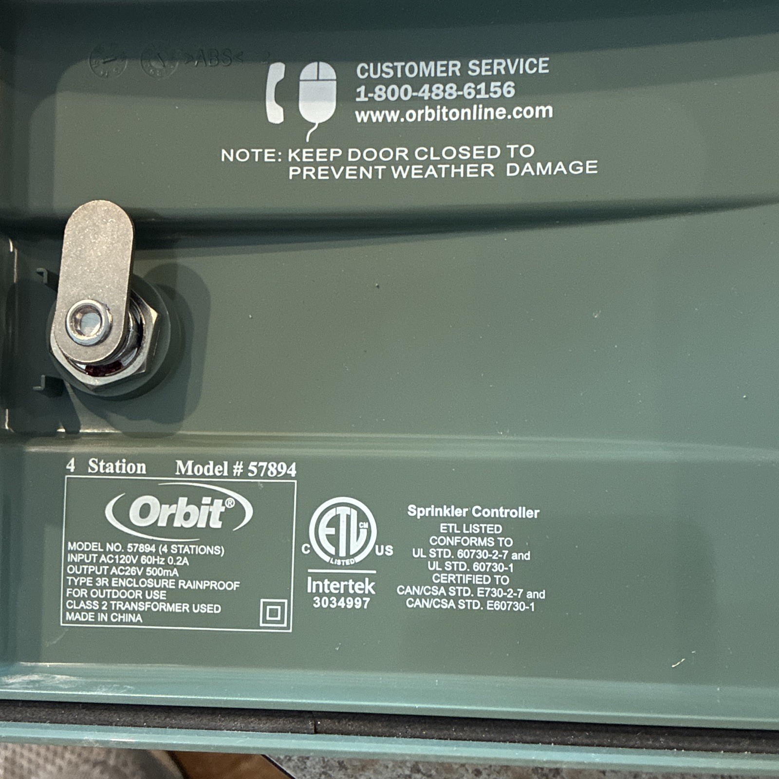 Orbit 57894 4-Zone Outdoor Digital Sprinkler Controller Rain Delay Rainproof
