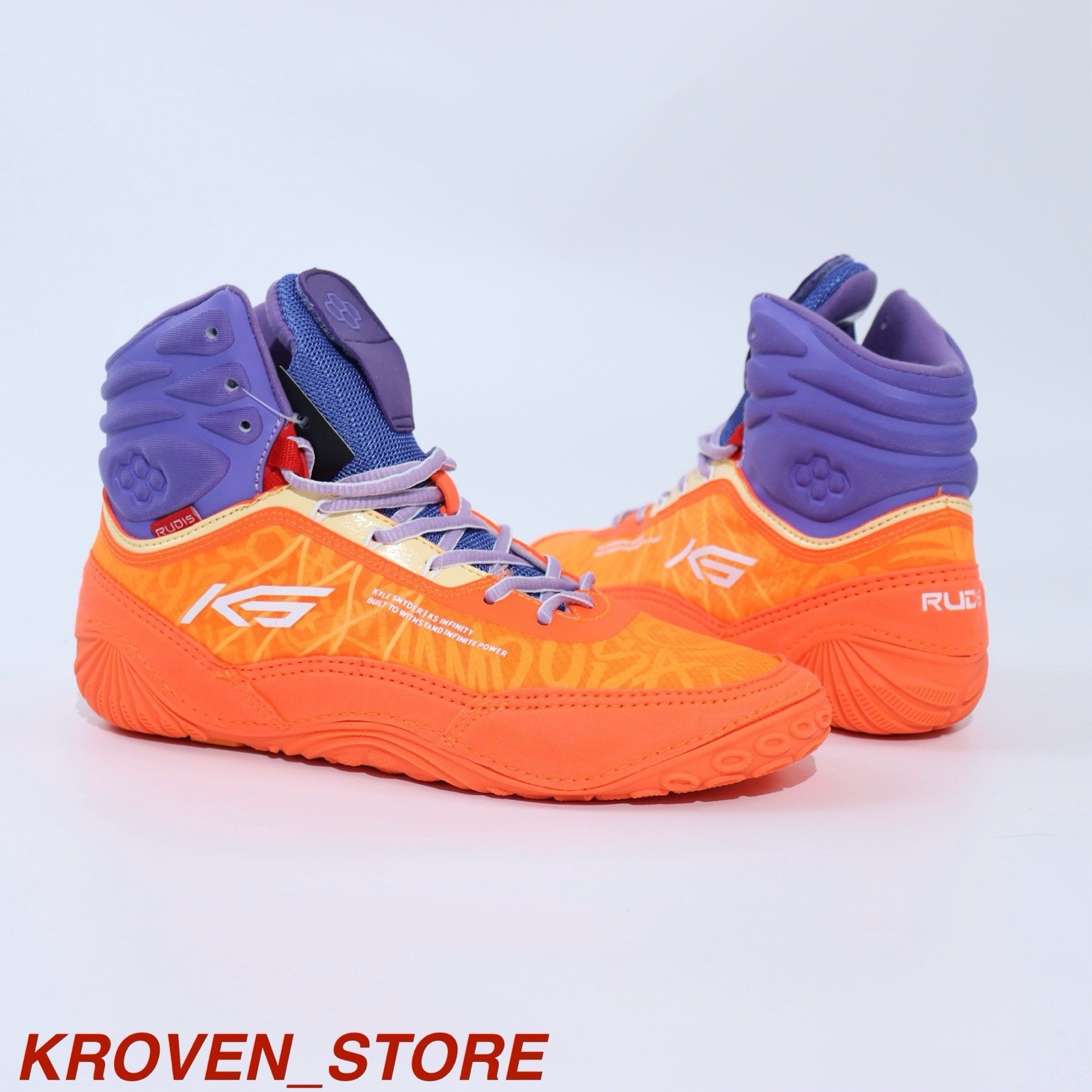 RUDIS KS INFINITY EDGE ADULT WRESTLING SHOES - WORLD WIDE (Orange)