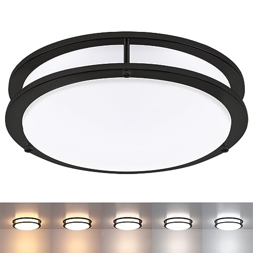 Flush Mount Ceiling Light, 13 Inch LED Ceiling Light 13 inch - 1 Pack Black
