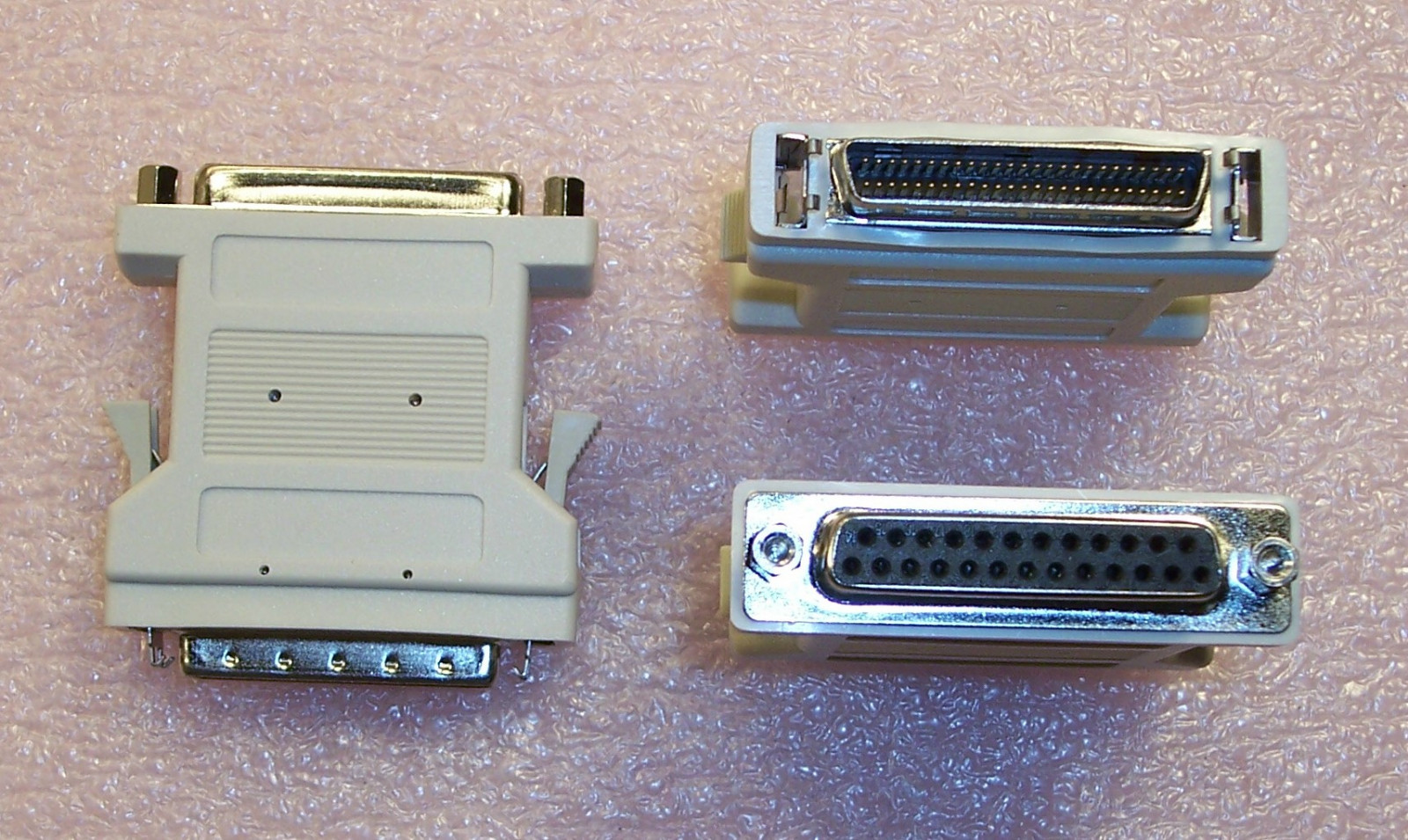 QTY (2) DB25F to HD50M ADAPTERS CABLE CONNECTIONS