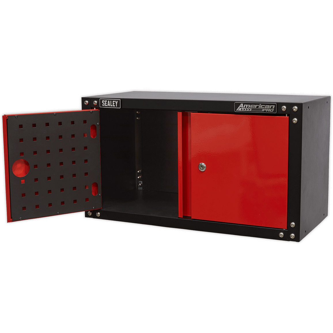 Sealey American Pro Modular 2 Door Wall Cabinet Black / Red