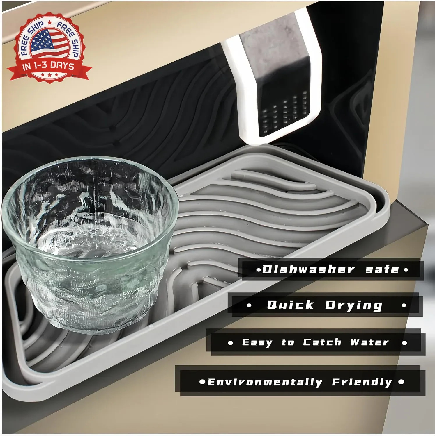 2 Pack Refrigerator Drip Tray, Cuttable Protector Fridge Drip Tray, Silicone Spi