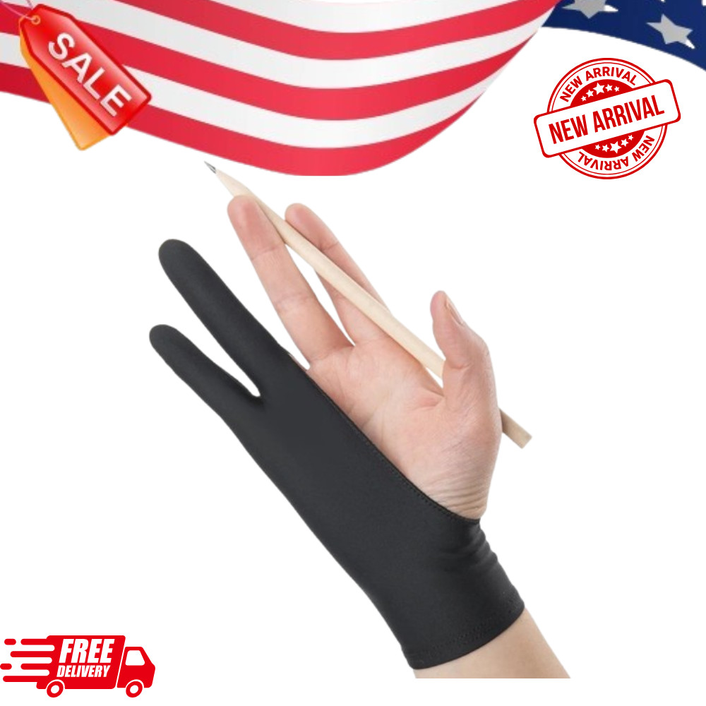 Two-Finger Drawing Glove for iPad & Graphic Tablet Anti-Fouling Artist Glove - M