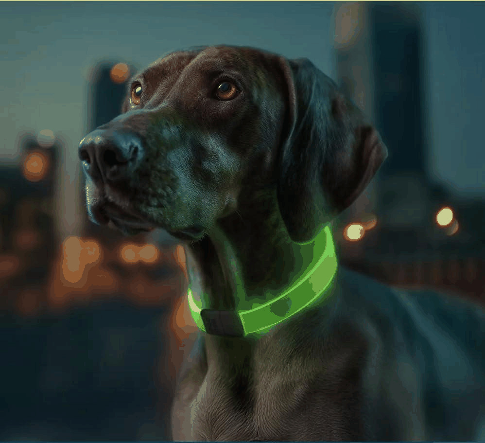 Light Up Dog Collar One Time Fit Waterproof LED Collar for Safety Night UNI Size