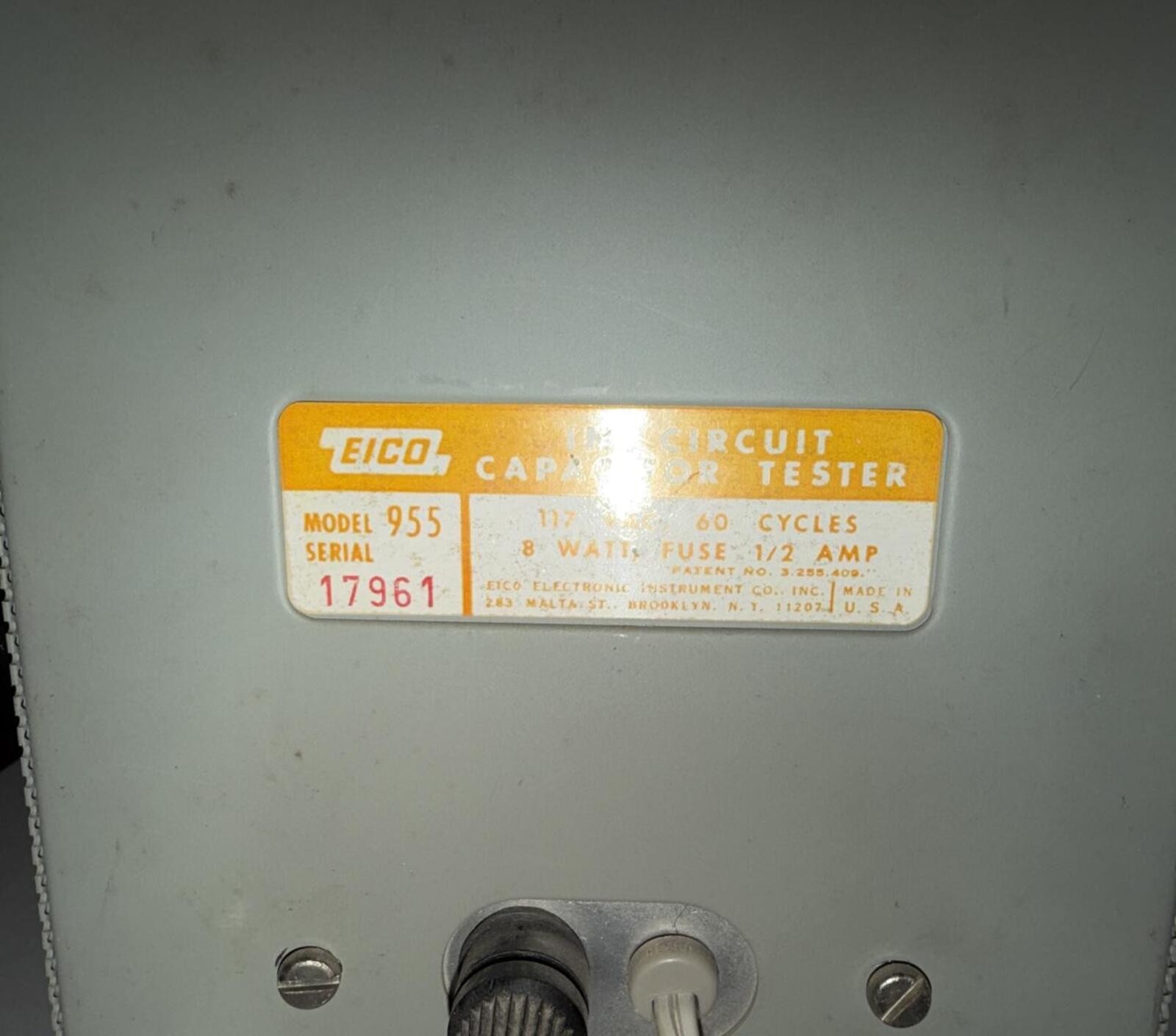 Simpson Electric 17961 Capacitance and RC Tester Powers On