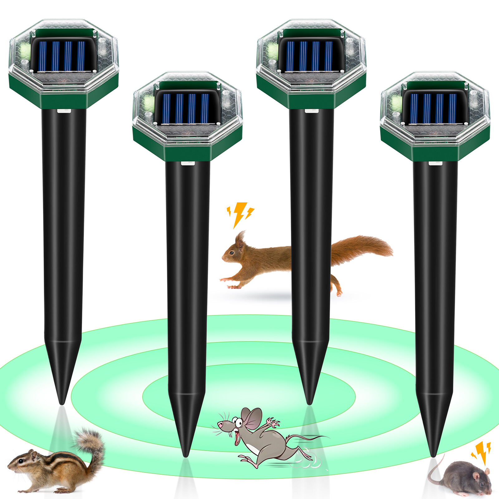 4 Pack Solar energy mousetrap octagonal model