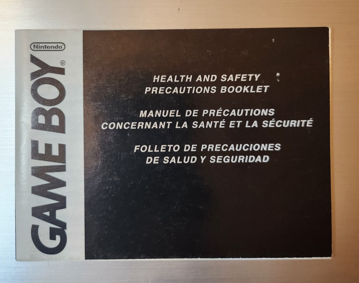 Gameboy Health and Safety Precautions - Manual Only - GameBoy