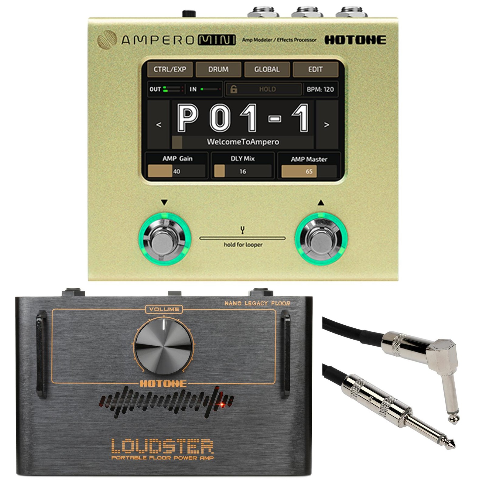 Hotone Ampero Mini Amp Modeler/Effects Processor with Power Amplifier Pedal -