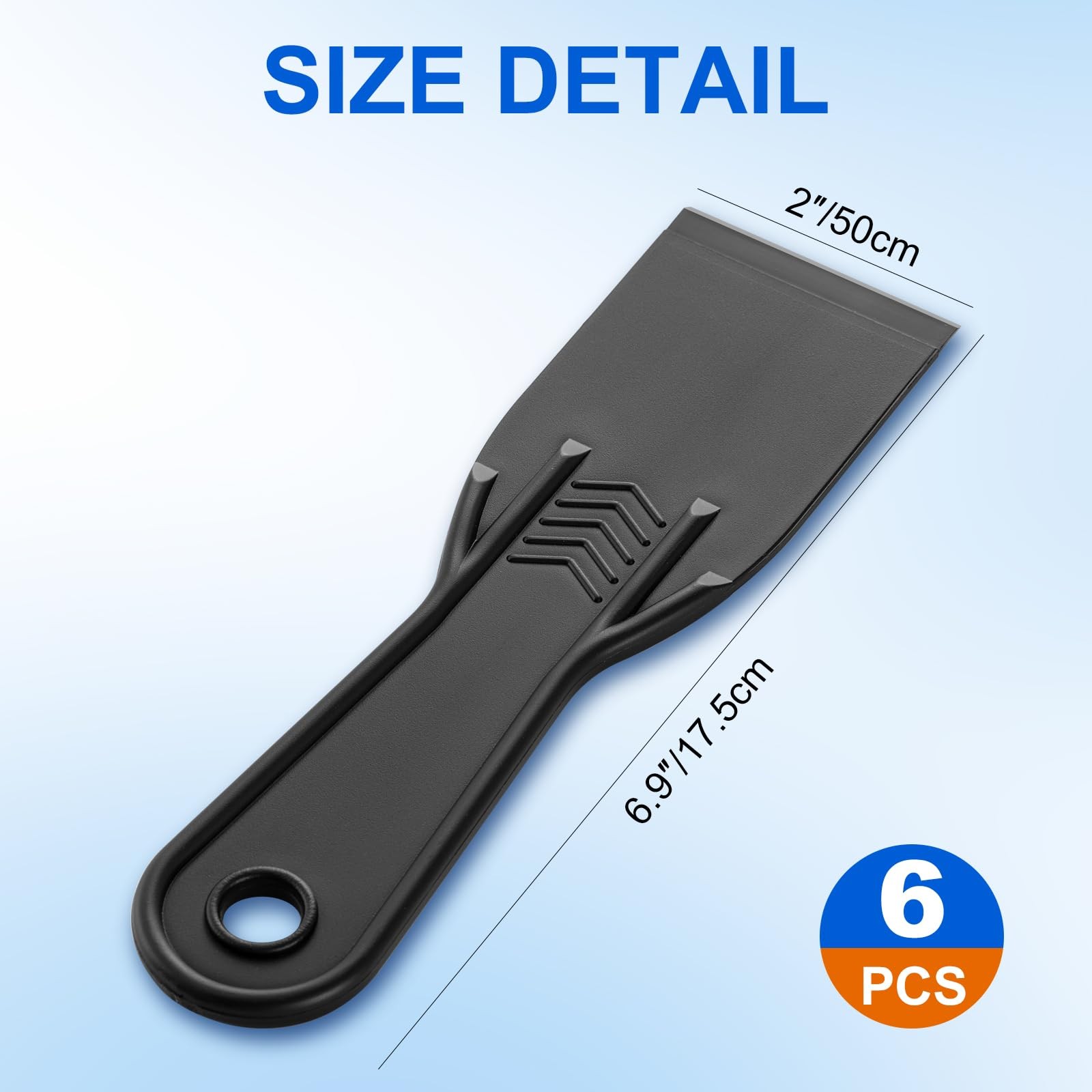 6 PCS Plastic Putty , 2 Inch Black Flexible Putty Scraper for Taping Drywall ...