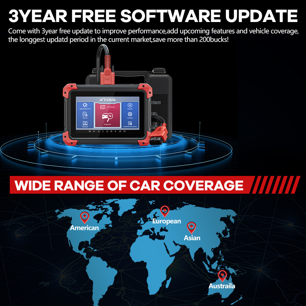 XTOOL Scanner D7 Auto Full Diagnostic Bidirectional Scan Key Programming Tool