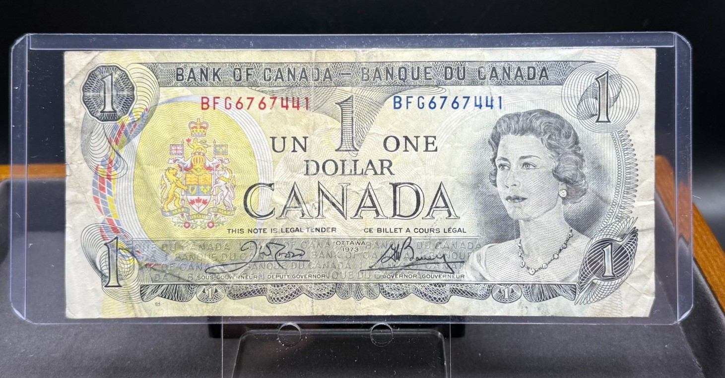 1973 Bank of Canada $1 1 Dollar paper money bank note