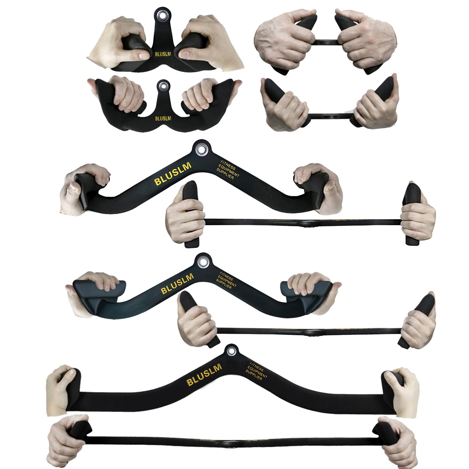 5Pcs LAT Pull Down Bar for Cable Machine Pulldown T Bar V Bar Cable Attachments