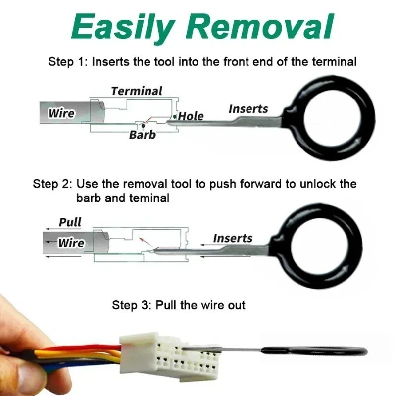 Pin Ejector Wire Kit Extractor Connector Puller Car Terminal Removal Tool