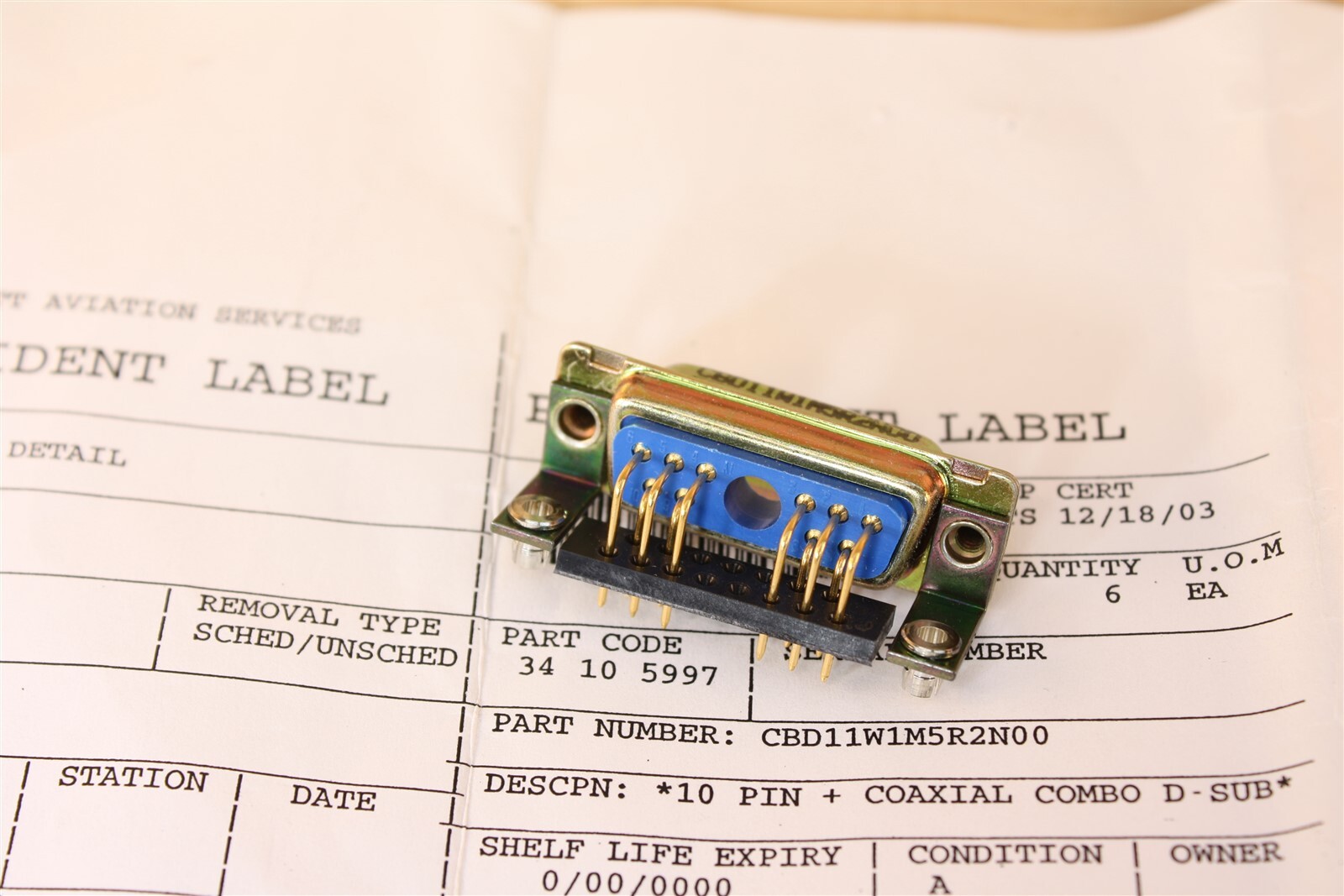 Positronic CBD11W1M5R2N00 Right Angle D Sub Connector