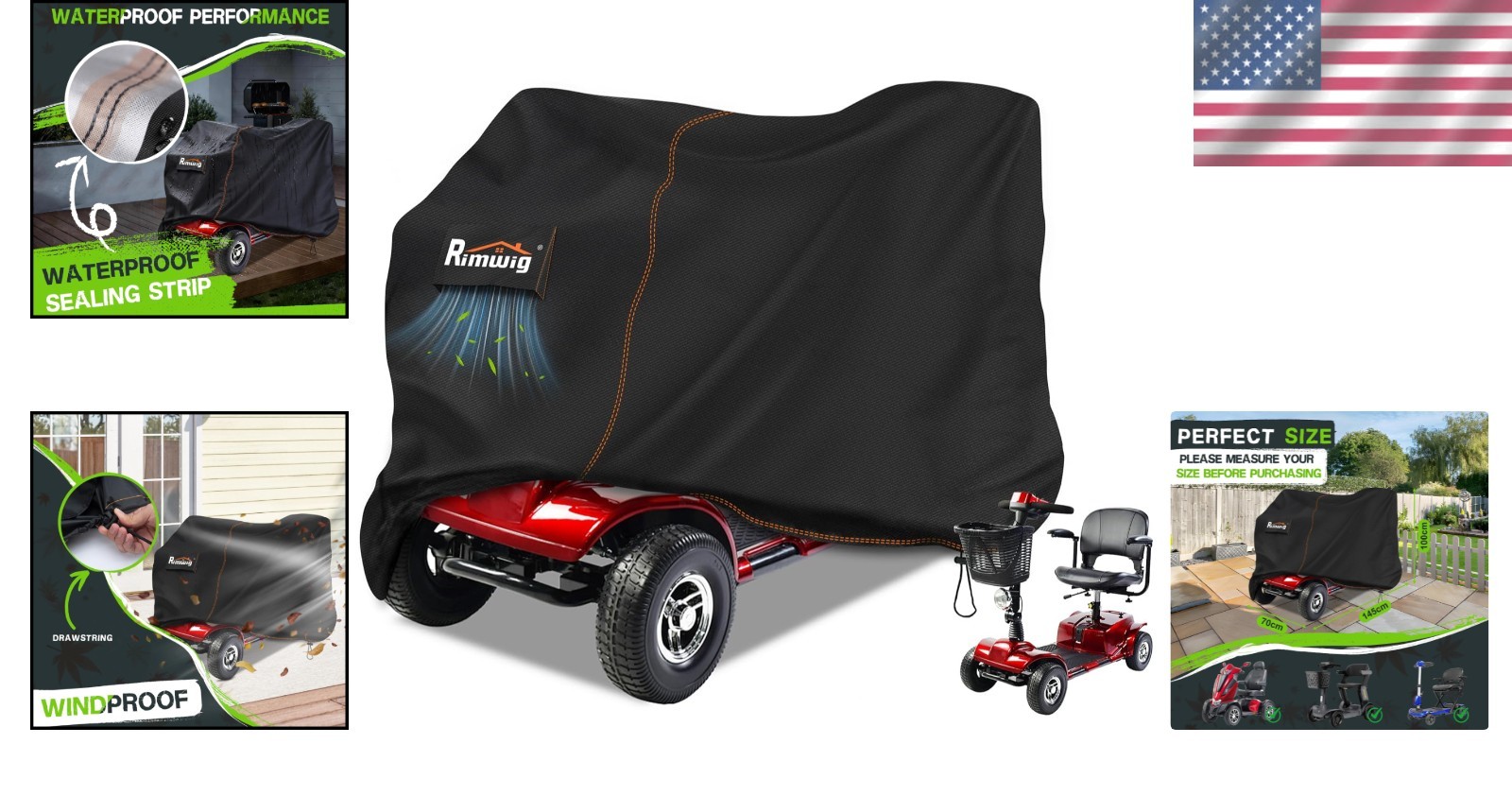 Secure Fit Mobility Scooter Cover with Drawstring