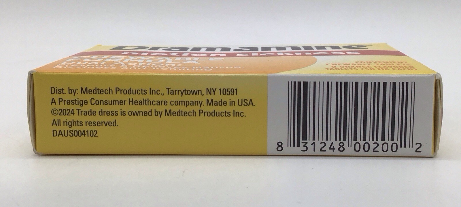 6X DRAMAMINE MOTION SICKNESS CHEWABLE FORMULA 8 TABLETS EACH EXP 05/2027+