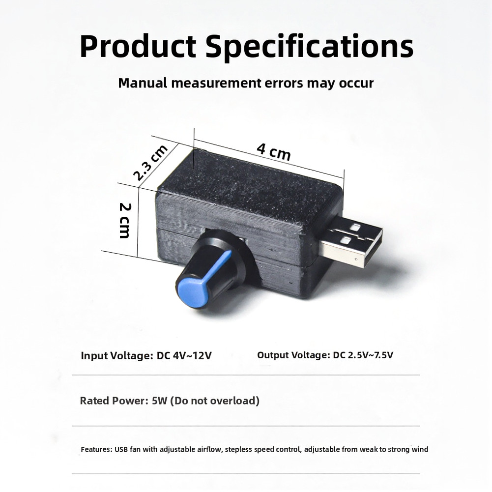 USB Stepless Fan Regulator for 5V USB Cooling For Fans with Easy Installation