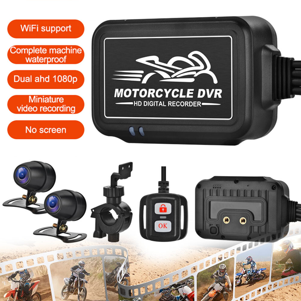 Wifi Motorcycle DVR Dash Cam 1080P Camera Waterproof Night Vision Recorder GPS